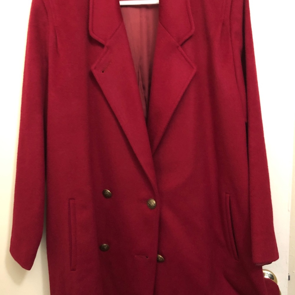 Red pea coat size 16